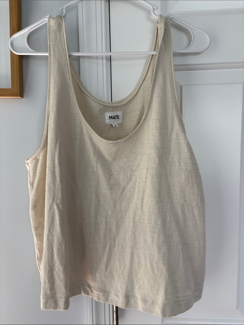 Women's Cream Tank Top - Casual Scoop Neck